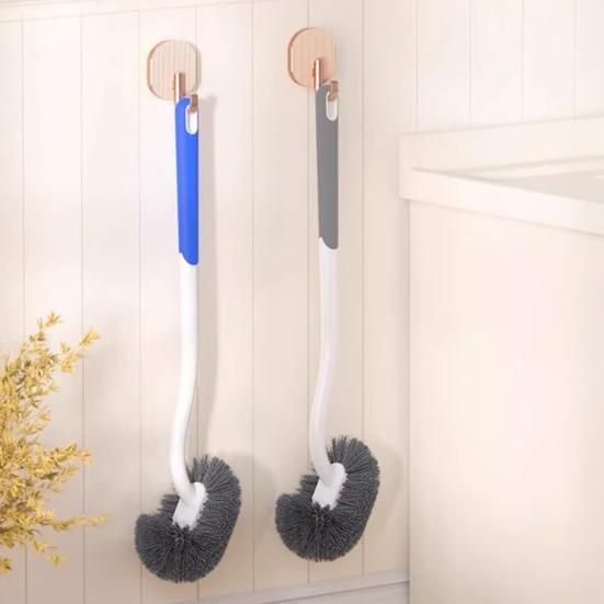 Toilet Brush with Suspension Design Hemisphere Head Extended Handle Suspension Style Toilet Brush Bathroom Cleaning Tool