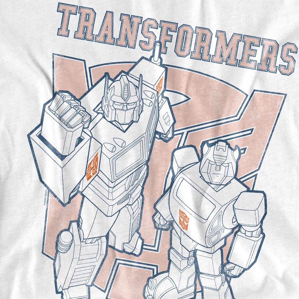 Transformers Unisex Adult Generations Optimus Prime & Bumblebee Collegiate T-Shirt