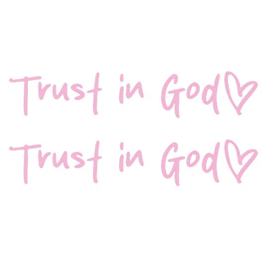 2/4/6/8Pcs Trust in God Rearview Mirror Stickers Strong Stickiness Waterproof Self Adhesive Car Decals Automotive Exterior Decals
