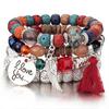 4Pcs/Set Bohemia Style Wing Bracelet Beads Jewelry Women Bangle Party Gift