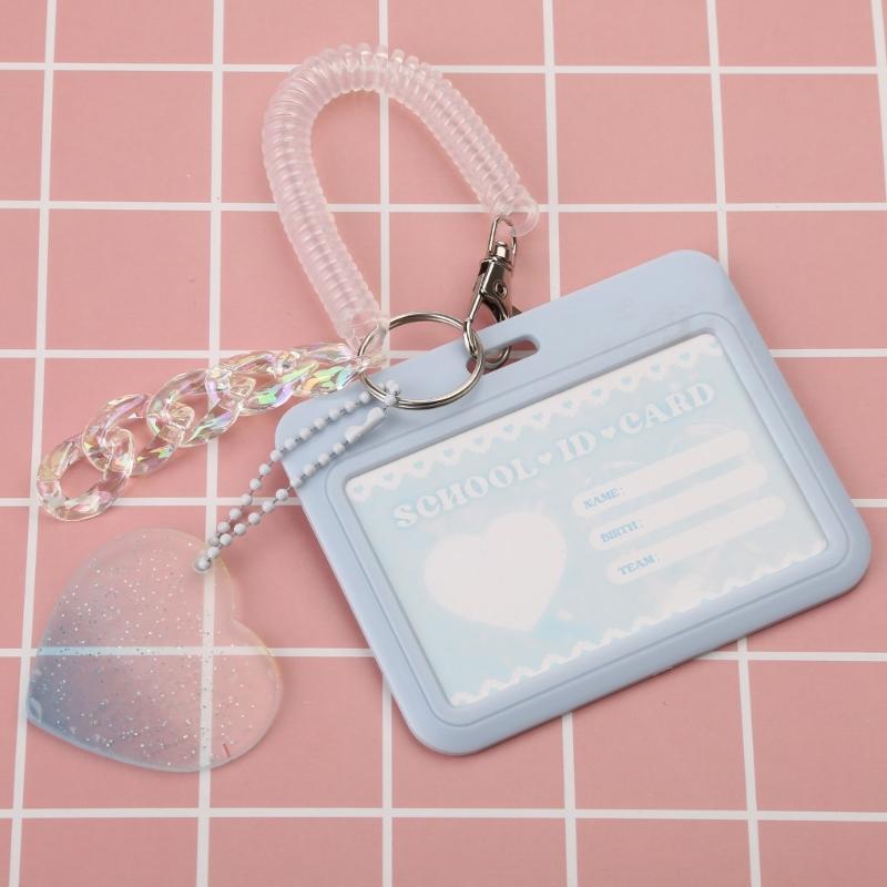 Strapazierfähige & wasserdichte Fotokartenhalter Schlüsselanhänger Ausweishalter Buskarte Student Schulsachen Ausweis Kreditkartenhalter