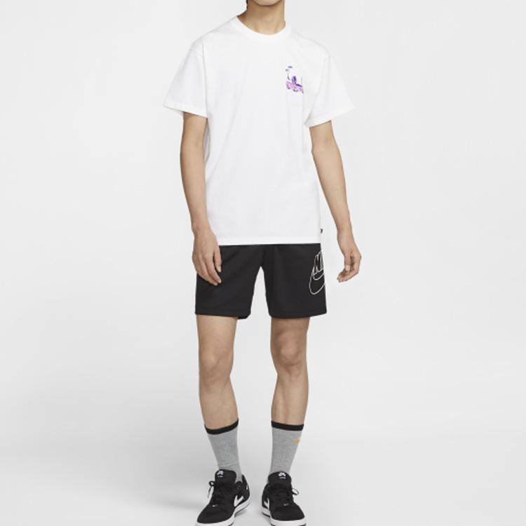 Nike Printed Skateboard Short Sleeve T-Shirt Men Tops White CW1479-100