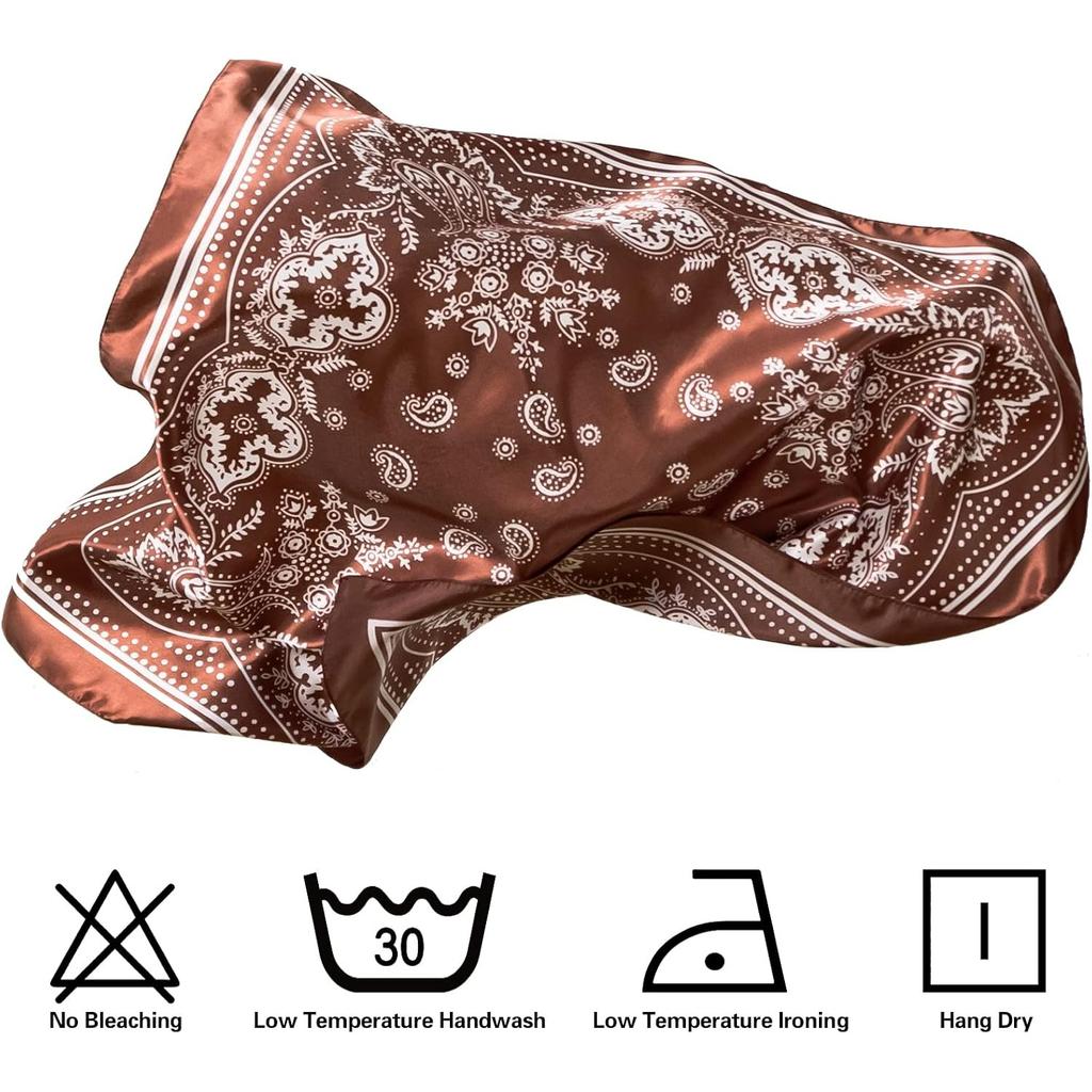 4 ks šátek na hlavu pro ženy 35” Šátek na vlasy s hedvábným pocitem | Saténové šátky na krk, Čtvercové bandana zábaly na vlasy, Šátky na hlavu