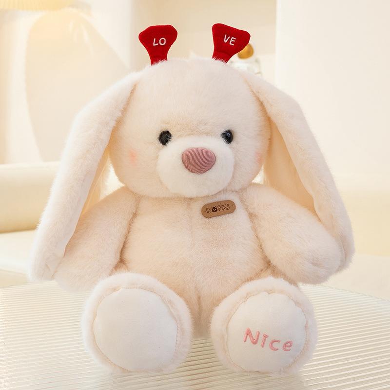 New Love Soothing Doll Bear Rabbit Plush Toy Doll Soothing Baby Ragdoll Birthday Gift