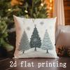 Short Plush Material Pillowcasehome Decor Hello Winter Merry Christmas Pillow Covers Pattern Cushion Cover Suitable For Sofa Bed