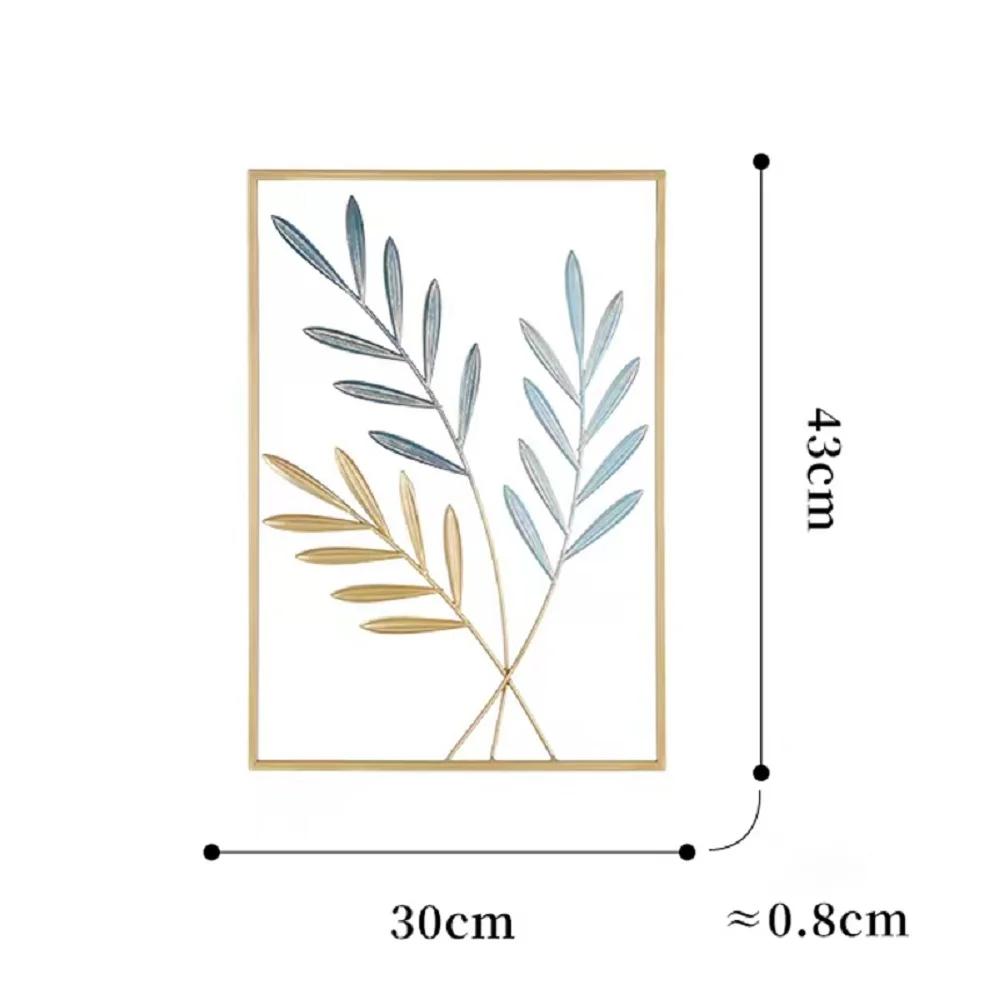 Nordic Vintage Metal Ginkgo Leaf Iron Wall Hanging Photo Frame Art Home Living Room Background Wall Decoration Accessories