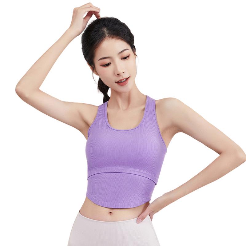 

Женский спортивный бюстгальтер с высокой ударопрочностью и накладкой на грудь - противоударный жилет для йоги и бега S