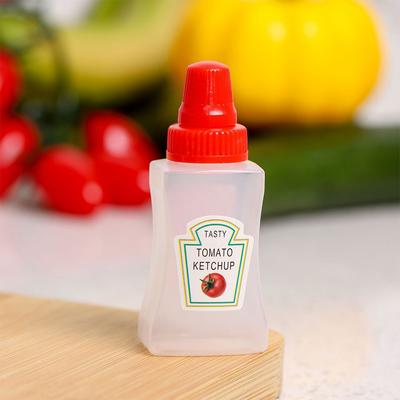 1/4 buc. Mini sticla drăguță de ketchup de roșii Recipient portabil de sos mic Recipient pentru dressing de salată Recipiente de cămară pentru cutie Bento