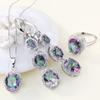4Pcs/Set Multicolor Ring Earrings Pendant Necklace Jewelry