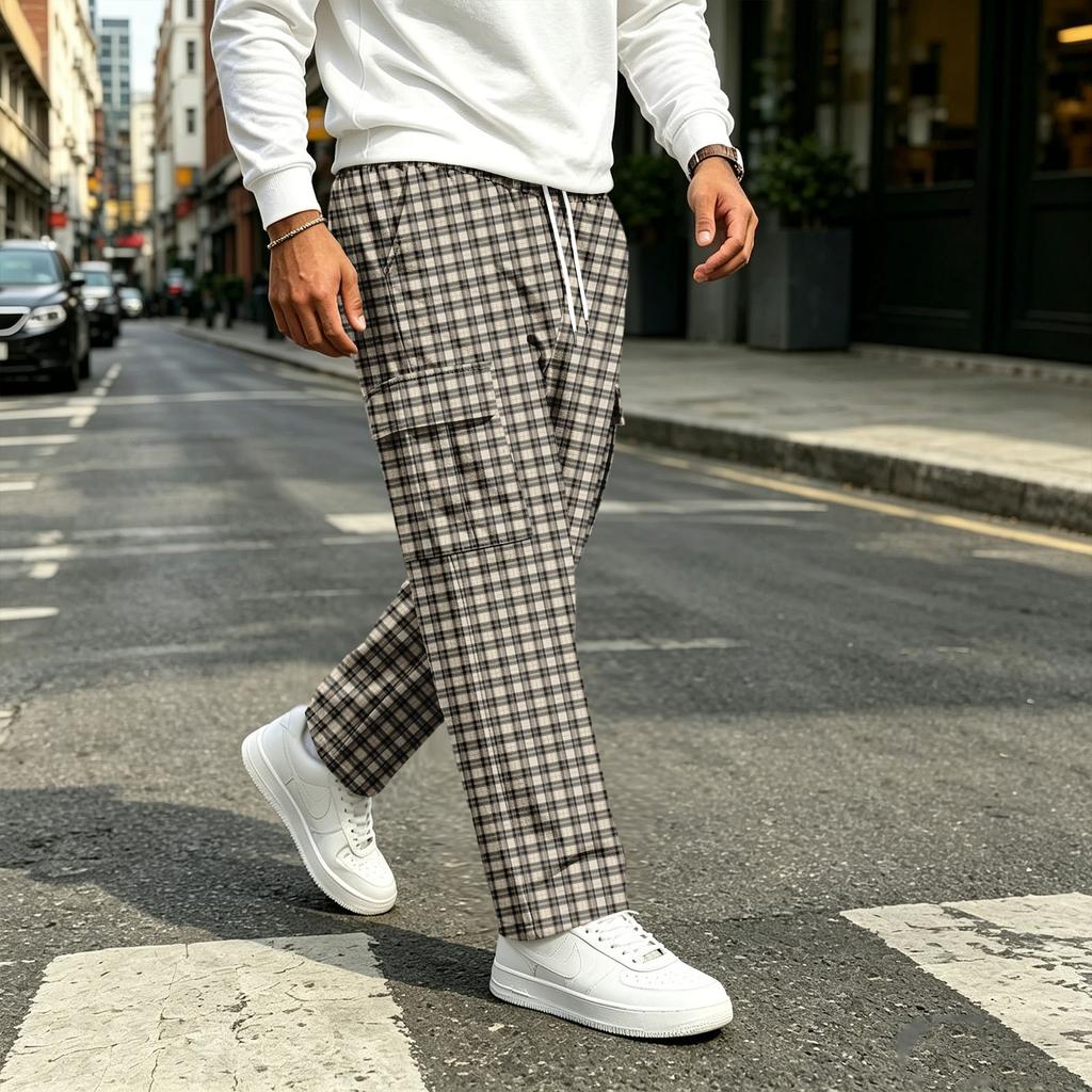 Men's Casual Straight-Leg Drawstring Jogger Pants for Commute and Sports