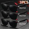 3PCS Fashionable Retro Men Women Shared Square Sunglasses Classic Driving Fishing Travel Tropical Beach Vacation Glasses