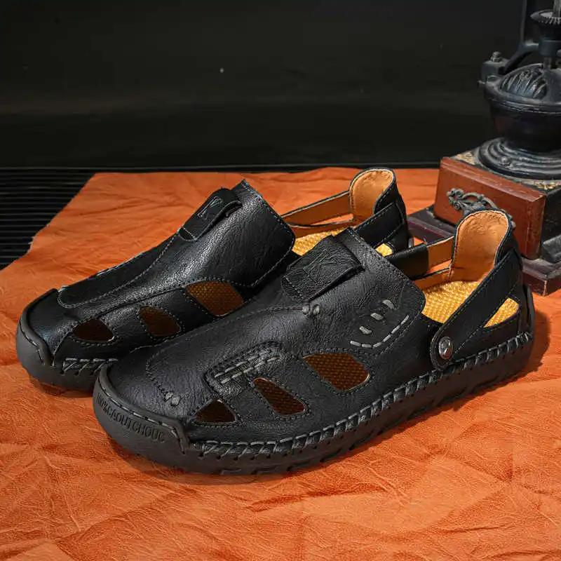 Fashion Round Tip Autumn-spring Men's Summer Sandals Shoes Non-slip Men's Slipper Red Shoes Men Sneakers Sports Hypebeast Funky