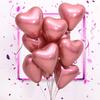 Valentine‘s Day Balloons Metallic Gold Heart Chrome Balloons for Wedding Party Decor Thickened Latex Balloon Set