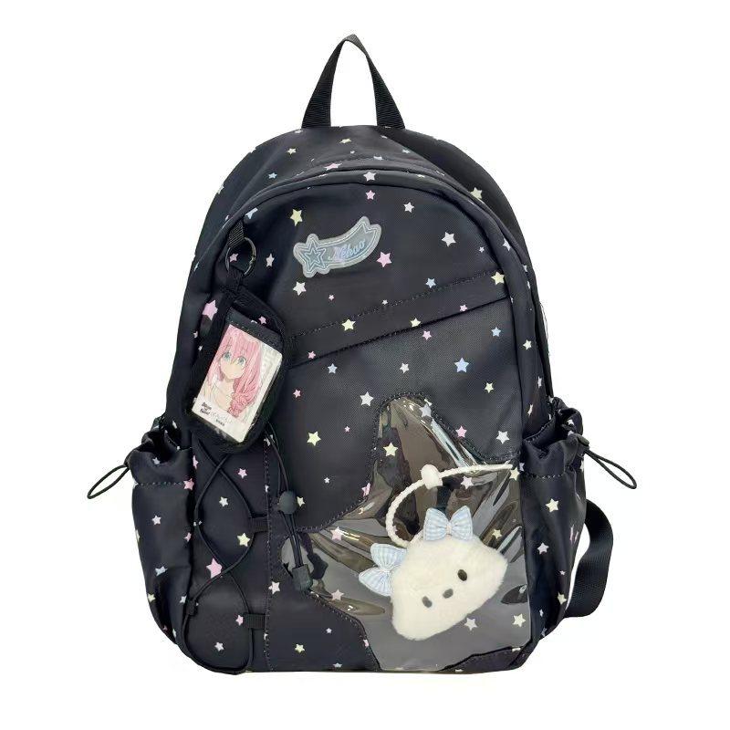 Schoolbag Schoolbag Junior High School Girl Girl Heart Atmosphere Star Print Ins Niche Large Capacity Backpack High School Backpack