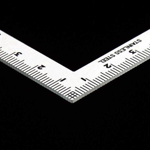 Shinwa Sokutei Small Curved Ruler, Sansunboshi Stainless Steel, 10 X 5 Cm, Same Grain On Both Sides, 12101