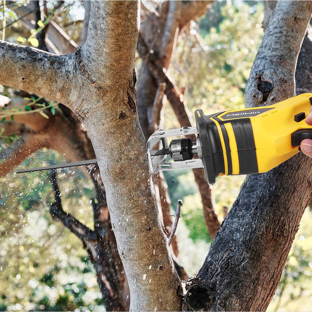 MELLWIN Brushless Electric Reciprocating Saw With 4Saw Blades Metal Wood Cordless Electric CutSaw Tool For Makita 18VBattery Pin