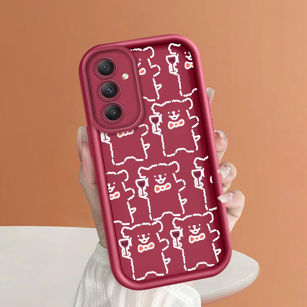 

Мягкий силиконовый квадратный чехол с рисунком лестницы для телефона, полное покрытие, противоударный защитный резиновый чехол для камеры для Samsung Samsung S23 FE темно-красного