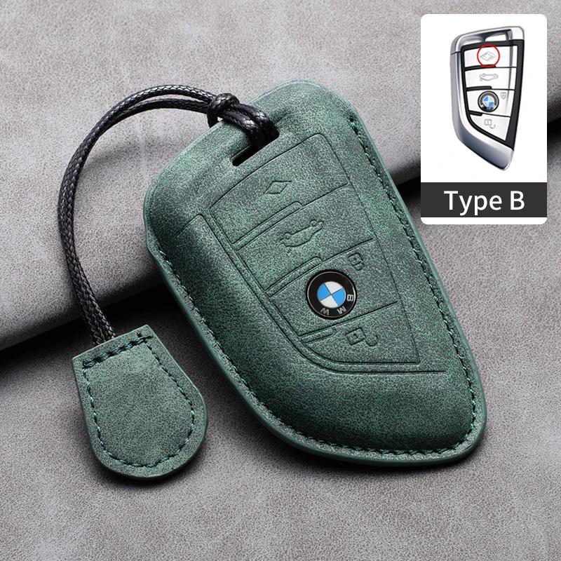 Nuovo 2025 Custodia Portachiavi Auto in Pelle Scamosciata Cover Guscio Portachiavi per BMW X1 X3 X5 X6 X7 Serie 1 3 5 6 7 G20 G30 G11 F15 F16 G01 G02 F48 Acce