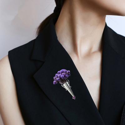 Yousheng Vase Brooch Flower Holder Brooch Pin Flower Insert Alloy Brooch Lapel Pin Reusable Corsage for Sweaters Coats Weddings Parties