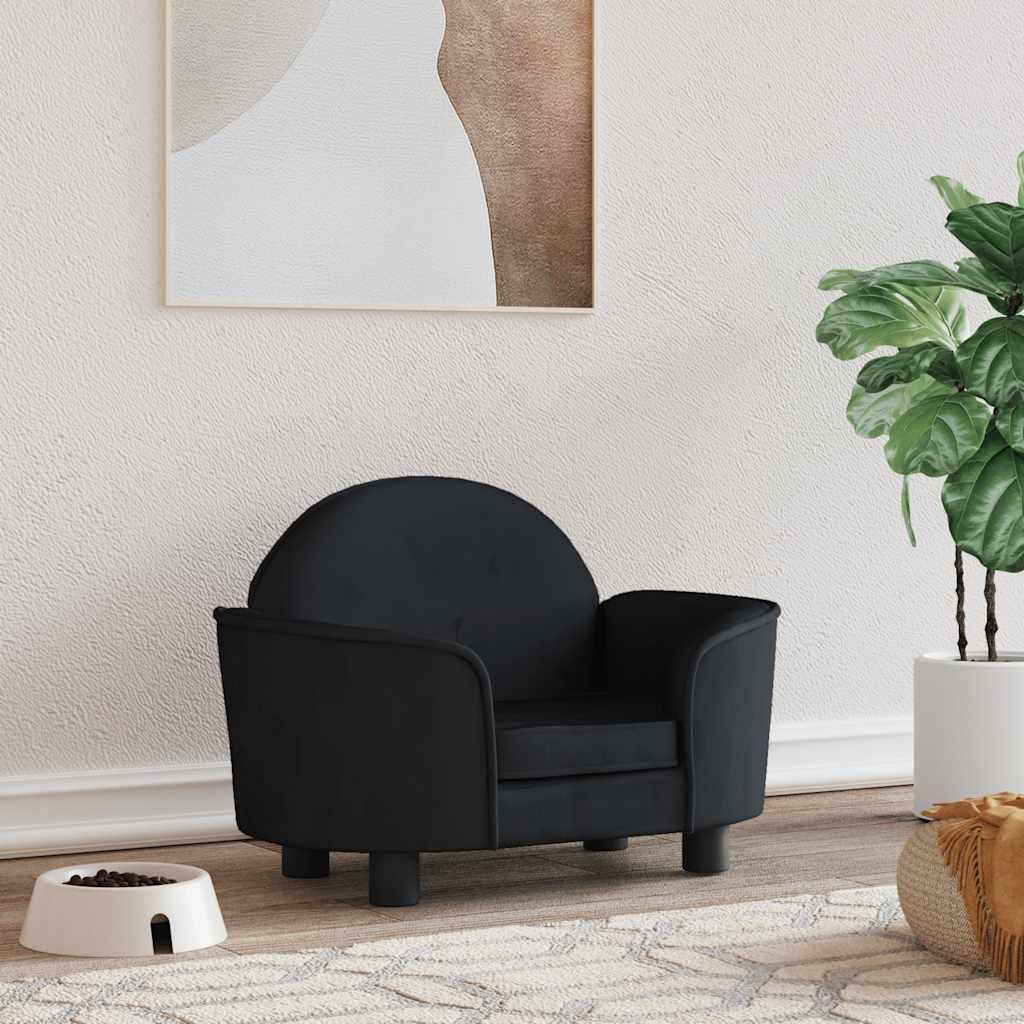 Dog Bed Black 66 x 40 x 45 cm Velvet