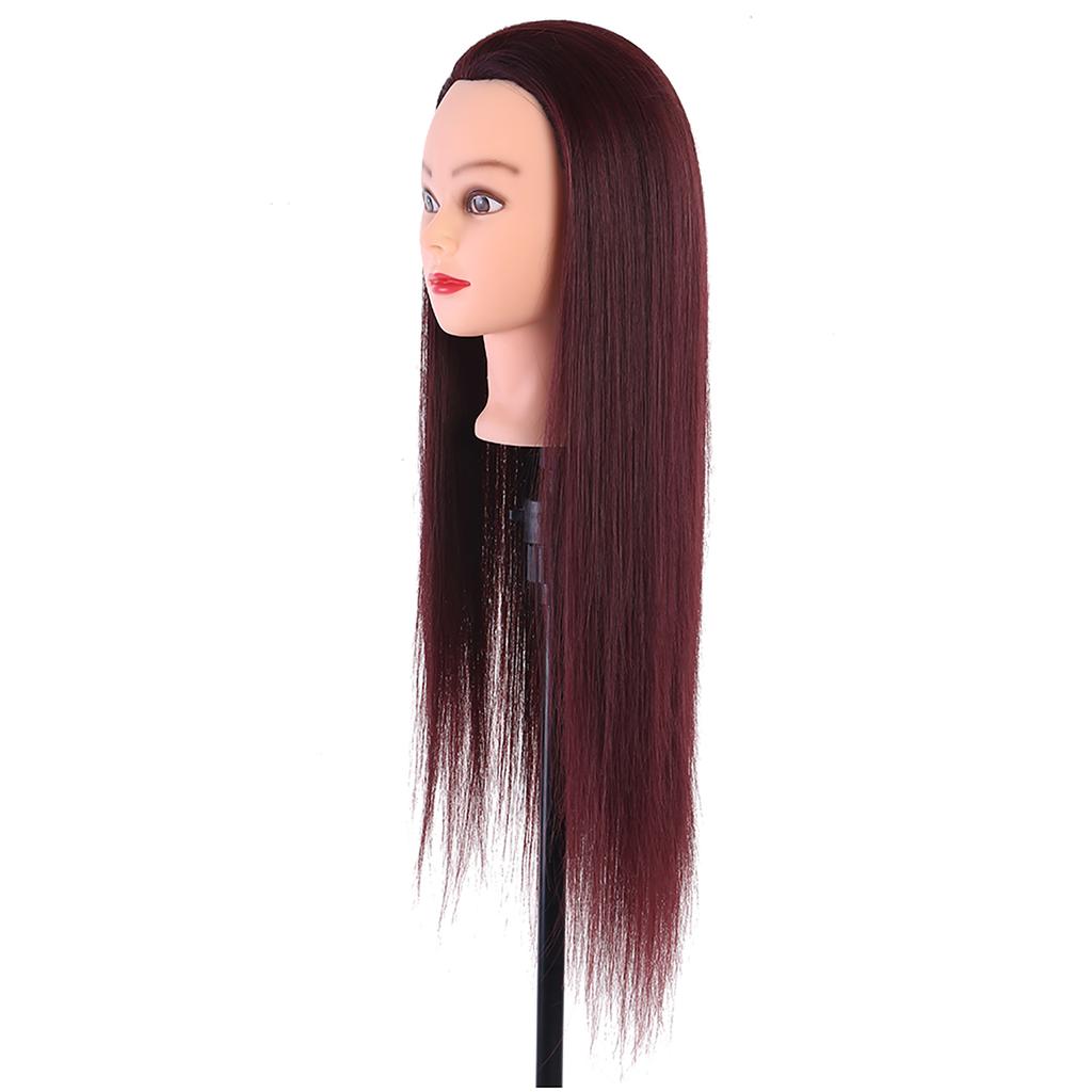 1Pc 60cm Hair Hairdressing Practicing Model Mannequin Dummy Head With Clamp Red
