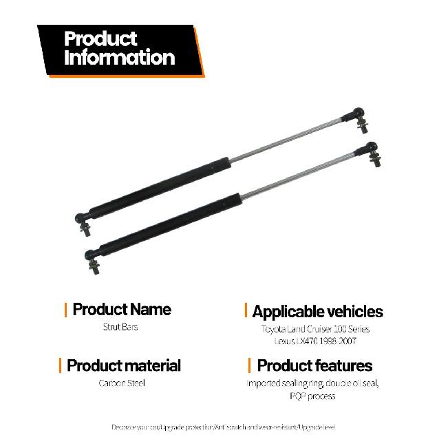 Front Bonnet Hood Strut For Toyota Land Cruiser 100 Series Lexus LX470 98-07 Lift Support Bars Gas Spring Dampers Rod 5345069025