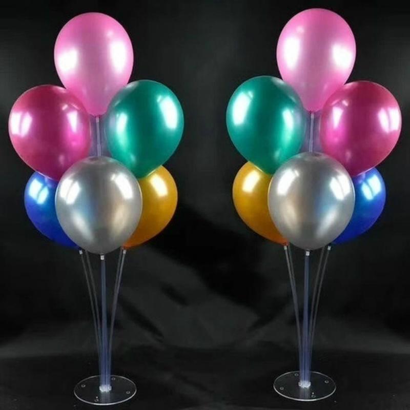 Uchwyt na balony Podstawa kolumny Stojak na balony Przezroczysty plastikowy kij do balonów Dekoracja na przyjęcie urodzinowe