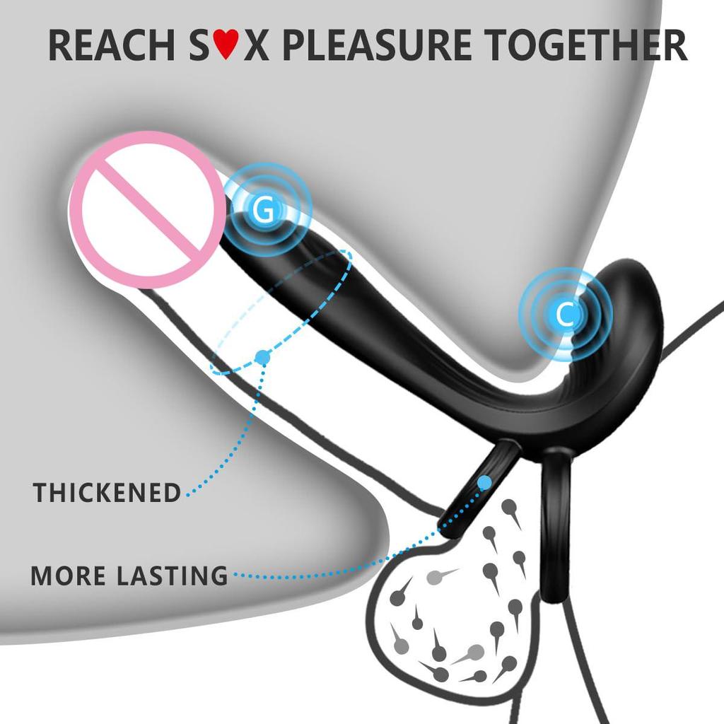 Couple Vibrator with Dual Penis Ring 3 In 1 Vibrating Cock Ring  Adult Sex Toy with Remote Control for Men Women