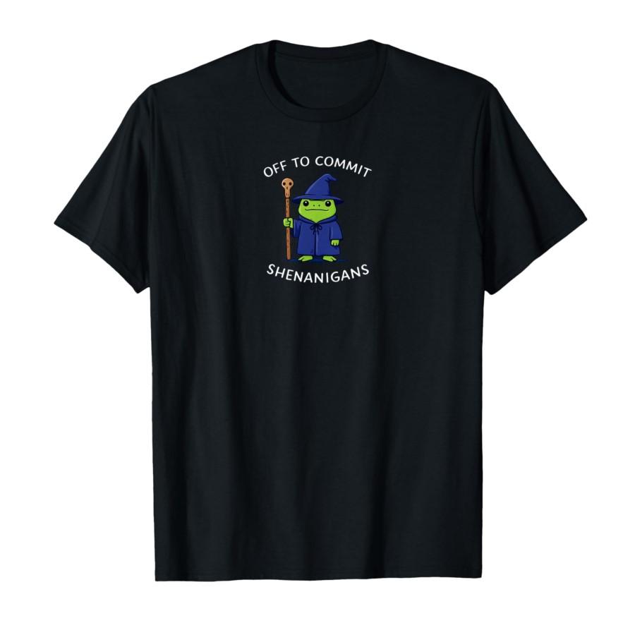 

Off to Commit Shenanigans Wizard Frog Meme T-shirt For Men Women 100% Cotton T Shirts Short Sleeve Tops 0225-2 - Men s Summer... S разноцветный