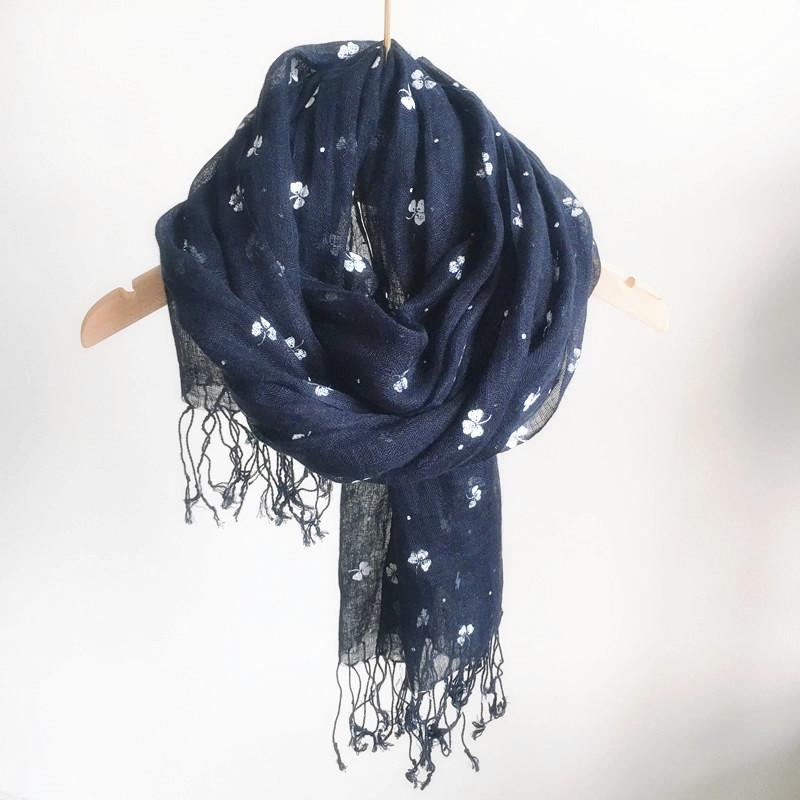 

Spring And Summer High Quality 100% Natural Linen Scarf Retro Versatile Large Long Shawls 65x210cm