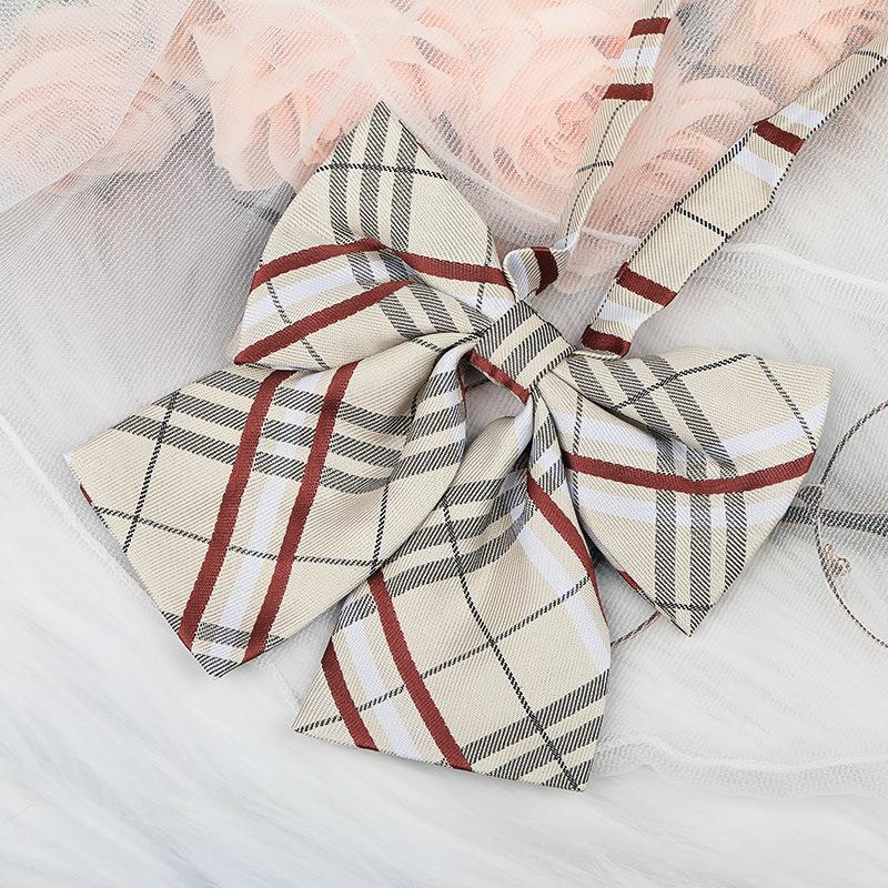 Jk Japanese Plaid Korean Version Of Collar Flower Graduate Female Collar Flower College Wind Streamer Jk Bow Shirt Accessories Sailor Suit