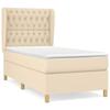 VidaXL Lit à sommier tapissier et matelas Crème 90x190 cm Tissu - Modèle 3128730
