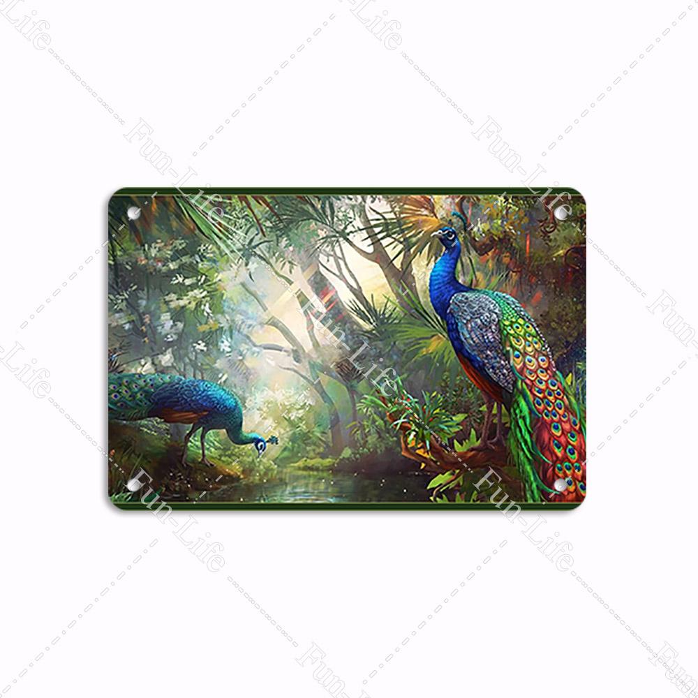 Forest Plate Poster Bird Vintage Home Decor Colorful Tree Retro Metal Tin Signs Pub Car Garage Wall Art Home Decor 20x30cm