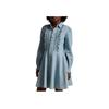 Polo Ralph Lauren Dress Washed Cotton Fabric Needle And Pleats Blue Kids Kids dress 313950549-001