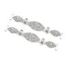 4x2 Pieces Metal Chain Buttons Rhinestone Bikini Swimwear Connectors Buckle
