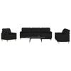 VidaXL Ensemble de canapés 4 pcs avec repose-pied noir tissu, canapé, siège de canapé, canapé relax, canapé confort, 3278299
