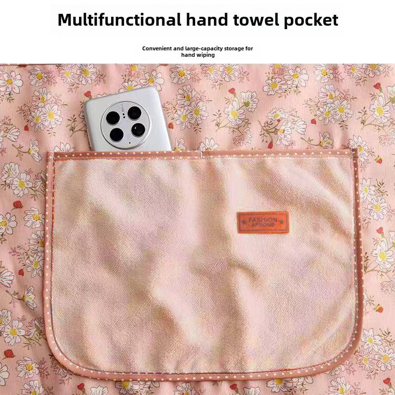 Canvas Wipeable Apron with Anti-fouling, Breathable Design for Kitchen and Cooking. Perfect for Females, Waist Work Clothes.