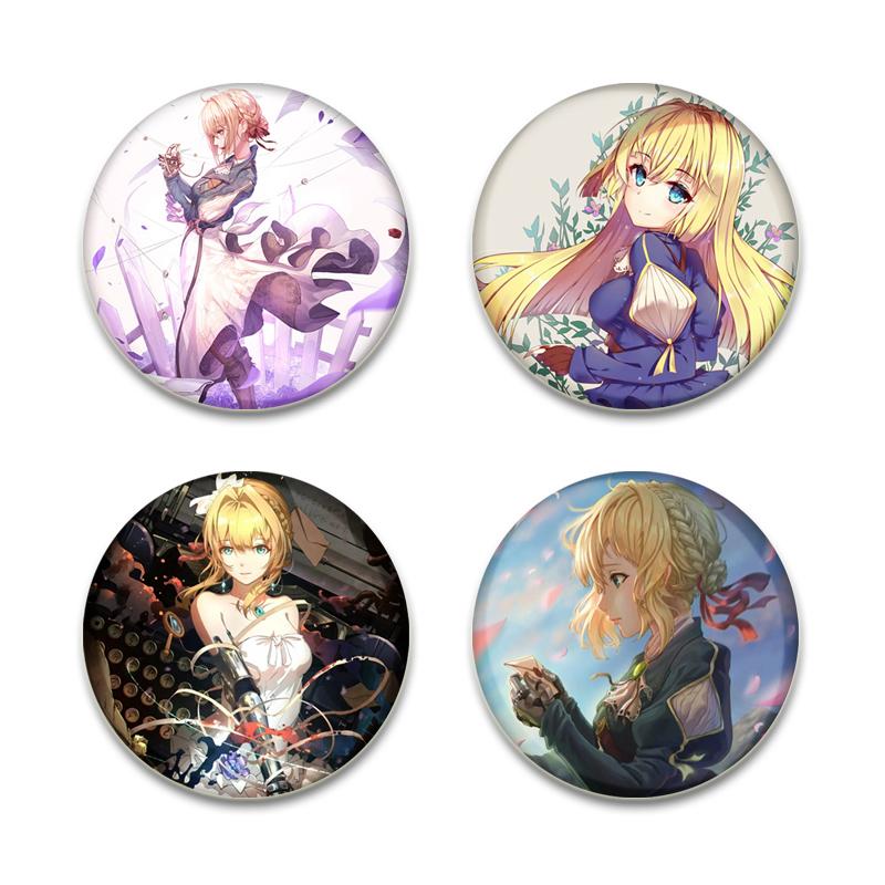 32/44/58mm 58mm Jewelry Accessories Gifts Anime Violet Evergarden Brooches Cosplay Handmade Badges Lapel Pins Backpack Clothes Decoration