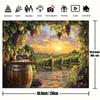 2D Wine Barrel & Grape Vine Photoshoot Backdrop for Party Decor