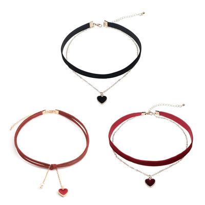 Classico Girocollo in Velluto Collana con Ciondolo a Cuore Collane per Donna Ciondolo Dolce Personalità Gioielli Regalo di San Valentino