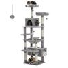 Large Cat Tree Tower for Indoor Cats with Sisal Scratching Posts Hammock Padded Perches Condos Toys Multi-Level Climbing