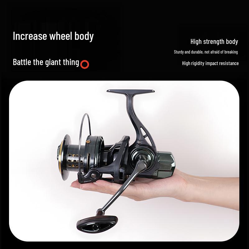 Full Metal Long Cast TV Spinning Reel with Slanted Shallow Spool for Lure and Sea Rod Fishing