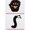 Wolf Foxes Costume with Plush Animal Face Mask, Headband, Plush Glove Animal Tail Costume for Children Adult Halloween