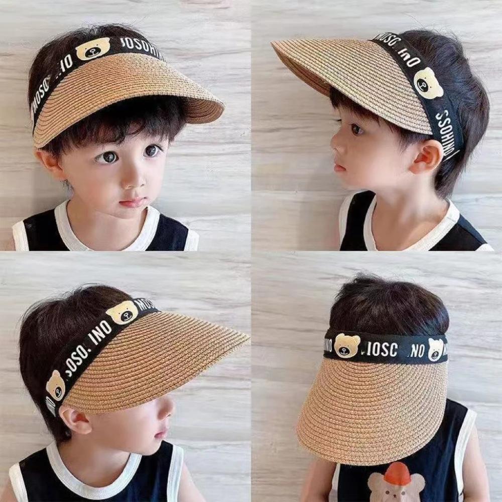 Children Sun Hats Summer Straw Empty Top Hat Baby Girl Hat Fashion Panama Cap For Kids Beach Sun Cap Summer