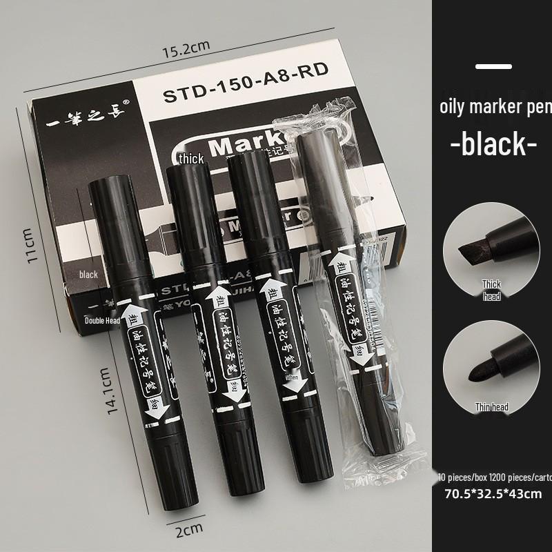 Refillable 700 Extra Bold Oil-Based Marker, Quick-Drying, Large Capacity, Big Tip, Blue/Black Pen