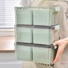 Box Bins Clear with 4 Detachable Refrigerator Storage Lid Large Capacity Rectangle Fridge Vegetables