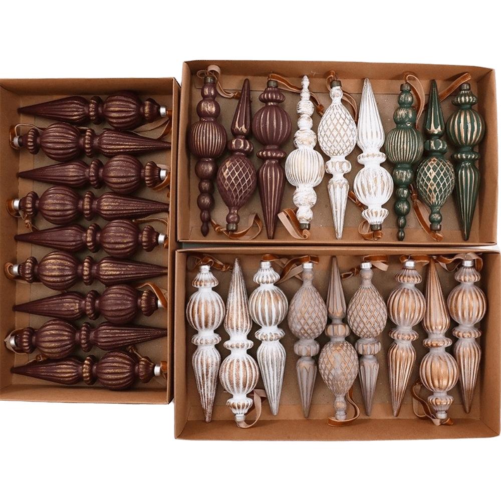 Kunststoff Material Weihnachtsbaumschmuck 9 Stück/Karton Weihnachts-Hängeschmuck Set Kamindekoration