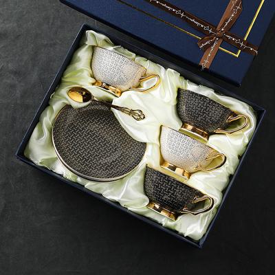 Zestaw prezentowy filiżanka do kawy i spodek z porcelany kostnej ceramiczny retro premium kubek na wodę wysoka wartość wykwintny kubek pudełko prezentowe