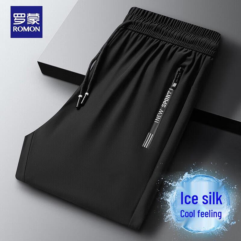 ROMON Herren Eis-Seide Atmungsaktiv Gerades Bein Freizeit Hose
