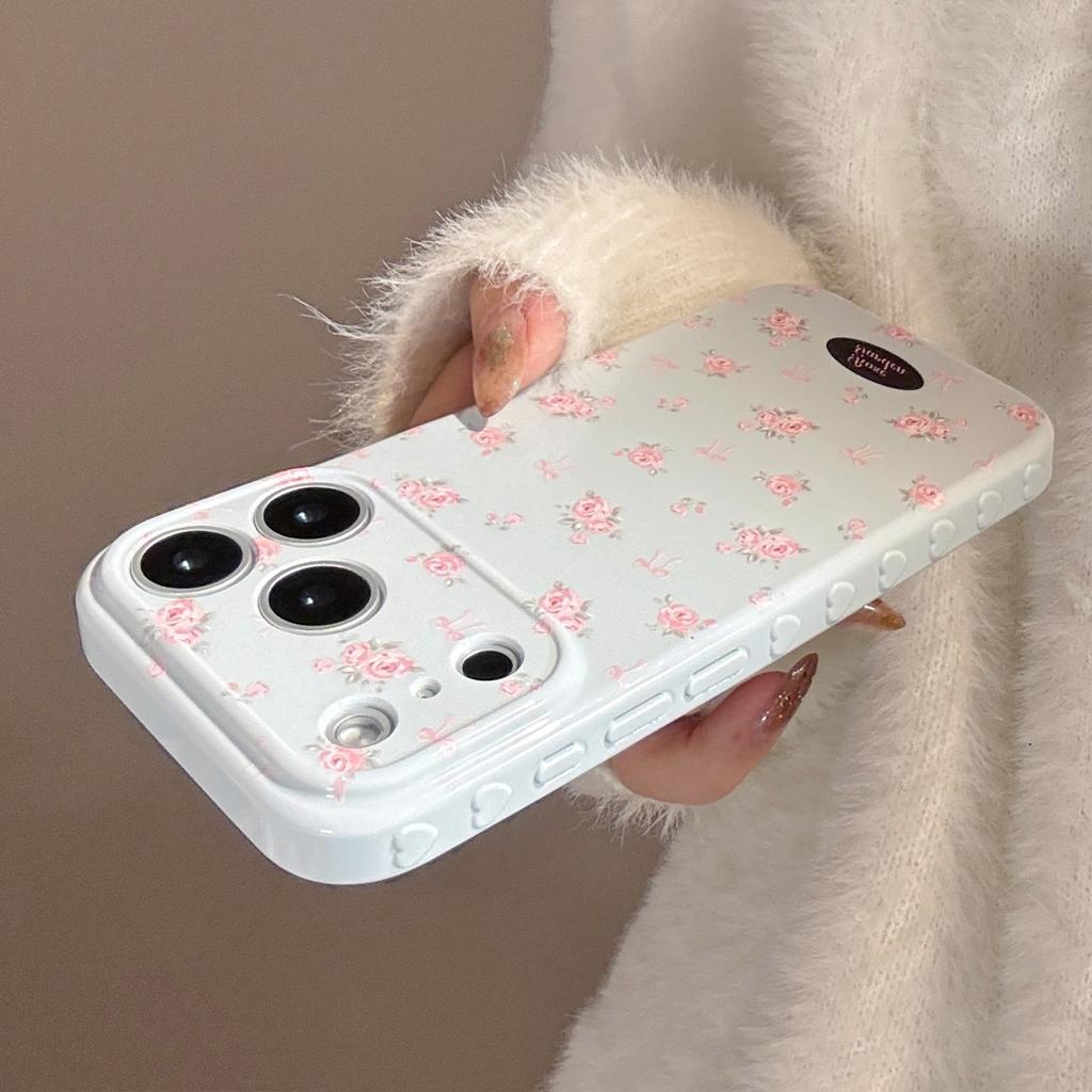 Frosted Crushed Rose Flower Case Suitable for Apple 17 Pro Max, iPhone 16, Beautiful 1513, Anti-drop 14